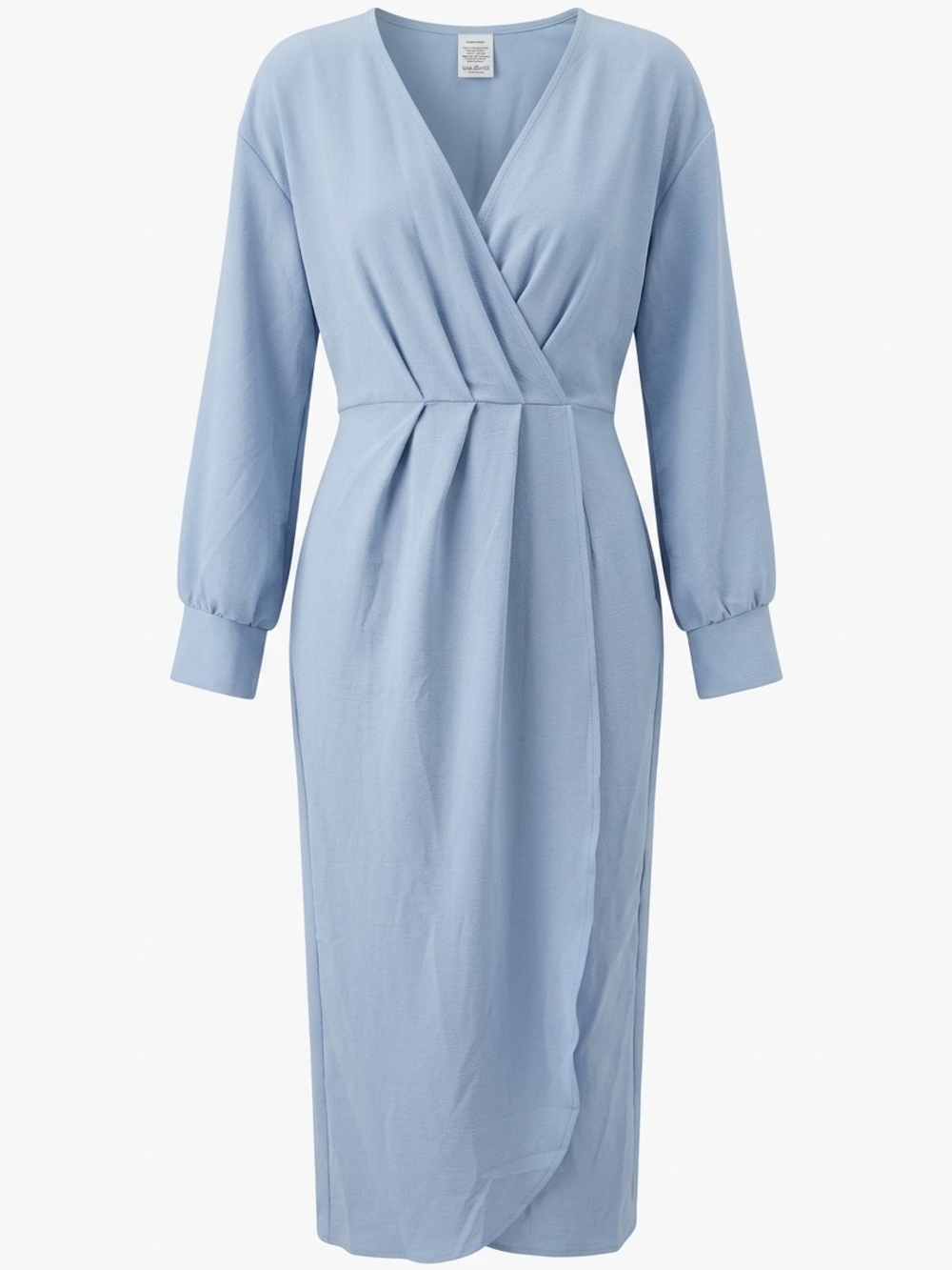 Women’s Light Blue Wrap Midi Dress